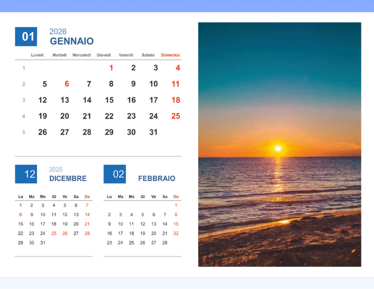 calendari da personalizzare