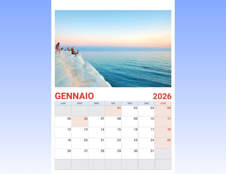 calendari mensili personalizzati
